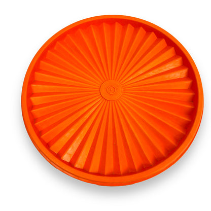 Round Orange Tupperware Storage Container