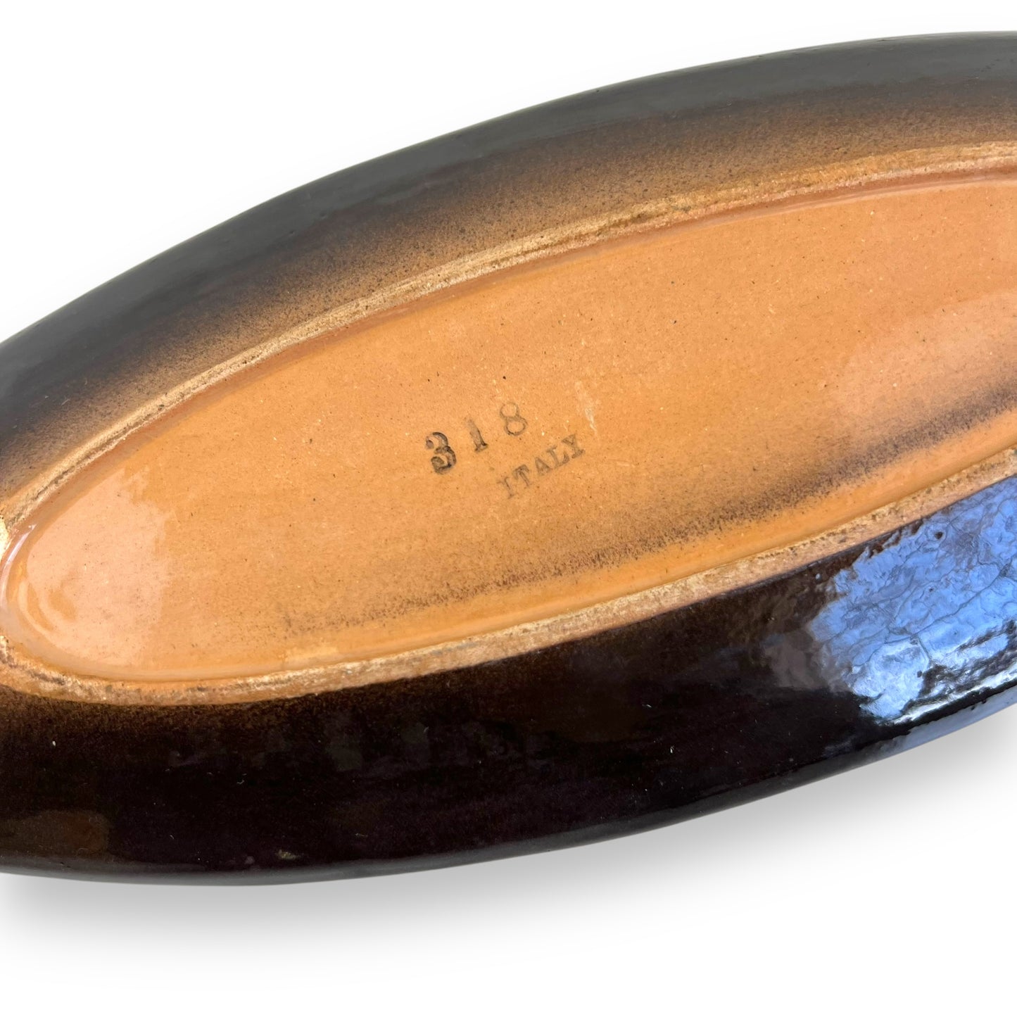 Orange fish plate - “318” Made in Italy