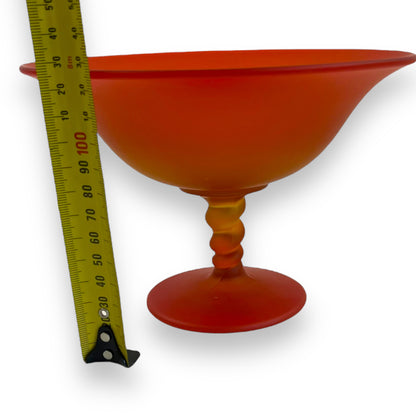Orange Frosted Glass Footed Dish