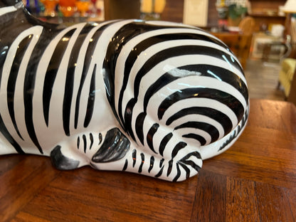 Vintage Ceramic Zebra Statue