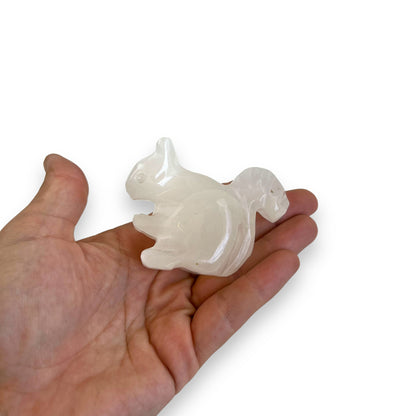 Stone carved squirrel ornament