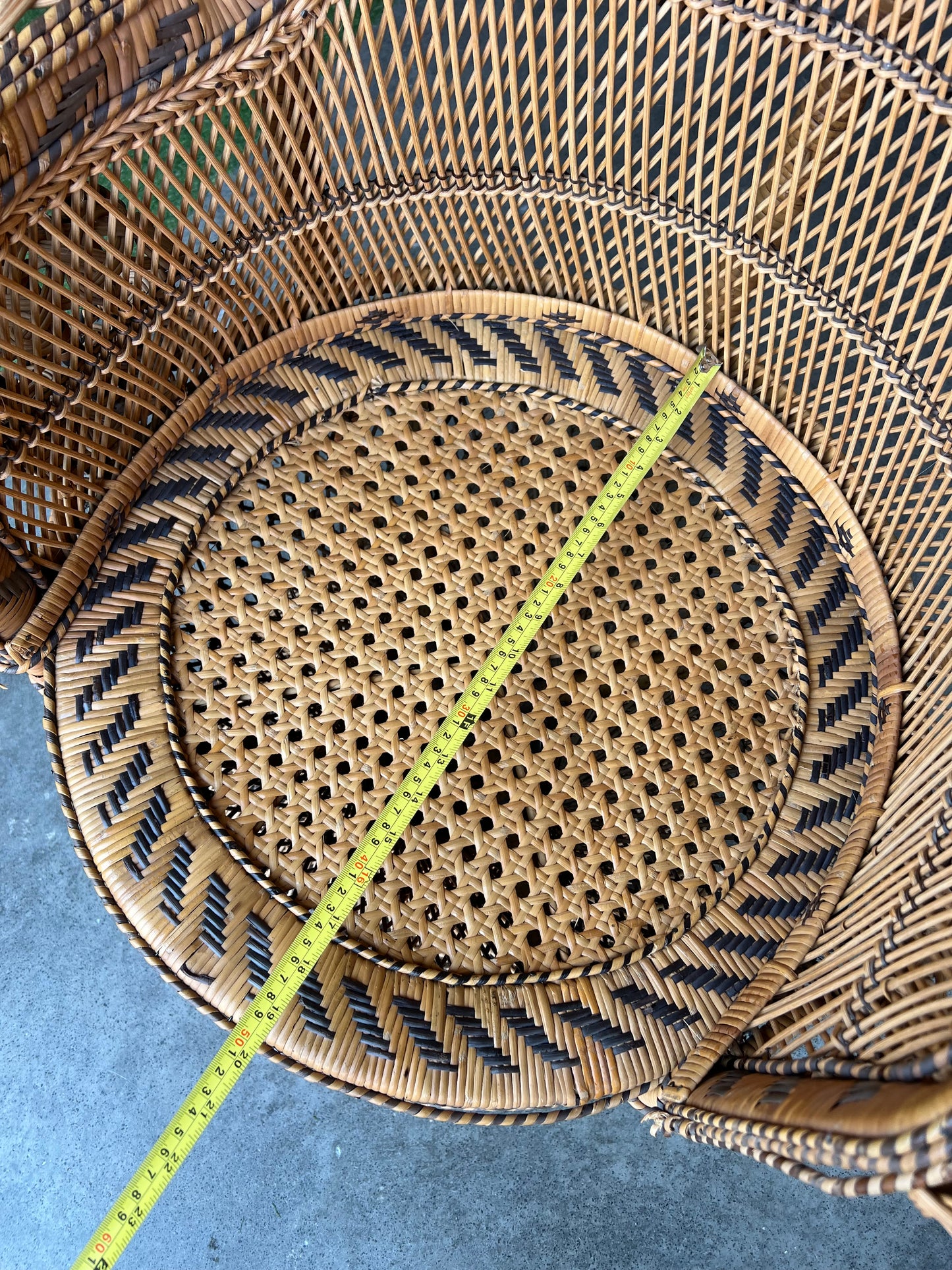 Cane Peacock Chair – Ornate Woven Rattan Statement Chair