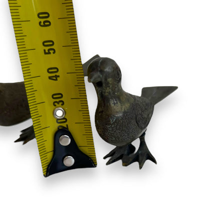 Brass small pigeon bird statue set