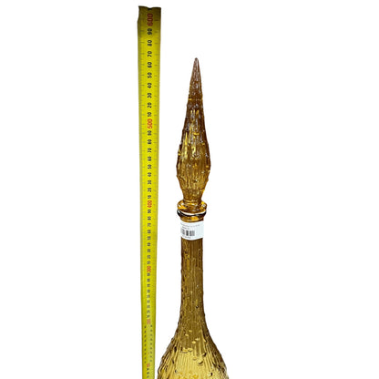 Amber Glass Wax-Drip Genie Bottle