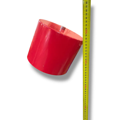 Red Floor Lamp – Adjustable Chrome Stand with Cylinder Base & Shade