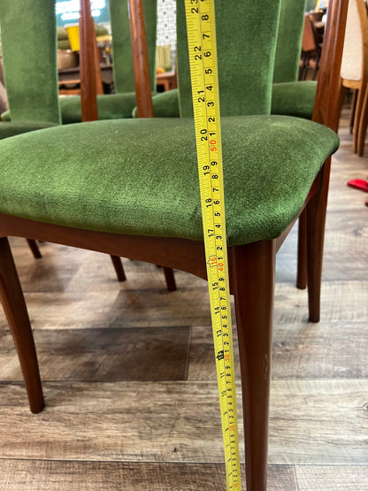 Set of 4 Parker Green Upholstered Dining Chairs