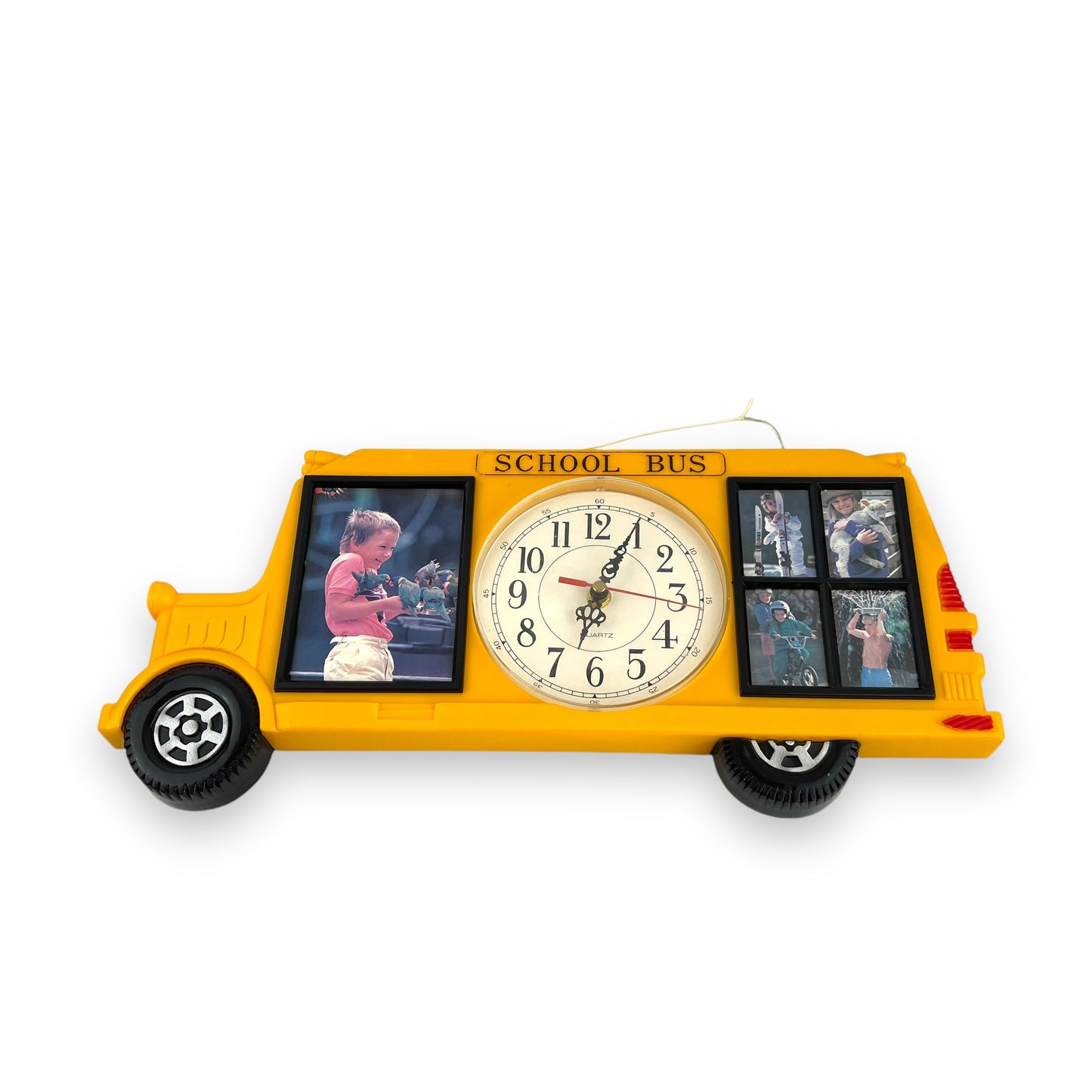 Yellow School Bus Clock & Picture Frame