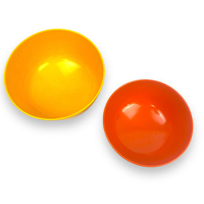 Rosti Denmark orange and yellow Melamine bowl set 1970s