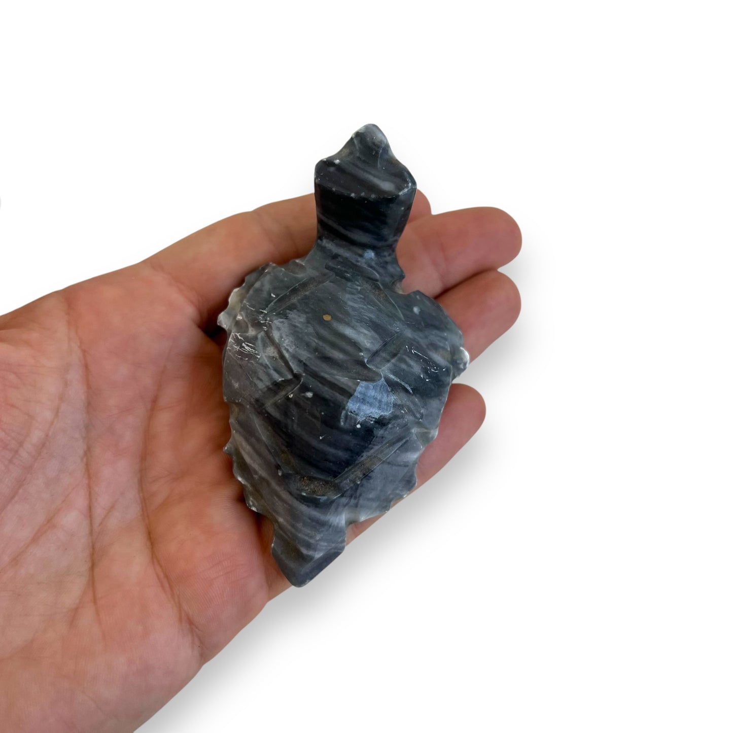 Black stone carved turtle ornament