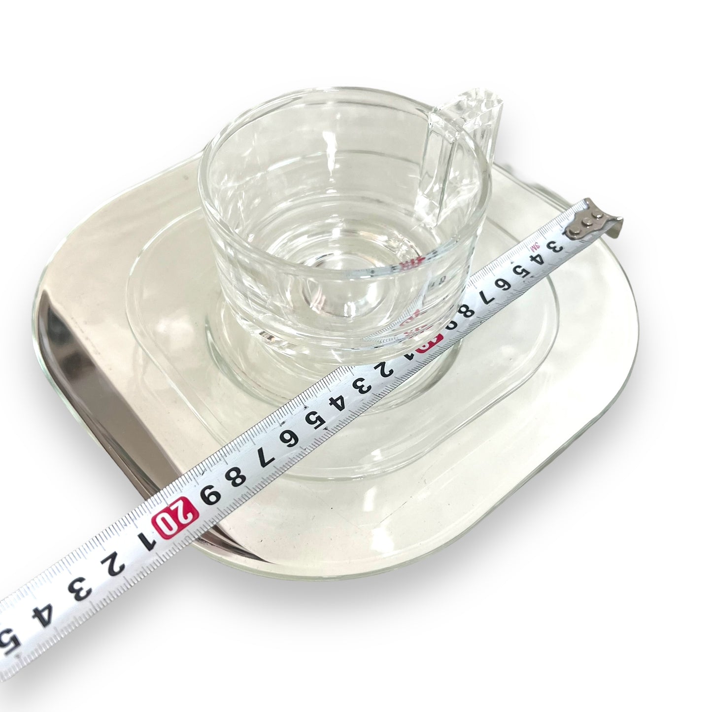Joe Colombo Italian Arno Glass Trio: Salad plate, teacup & Saucer
