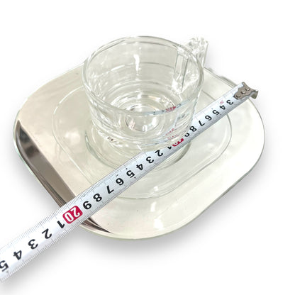 Joe Colombo Italian Arno Glass Trio: Salad plate, teacup & Saucer