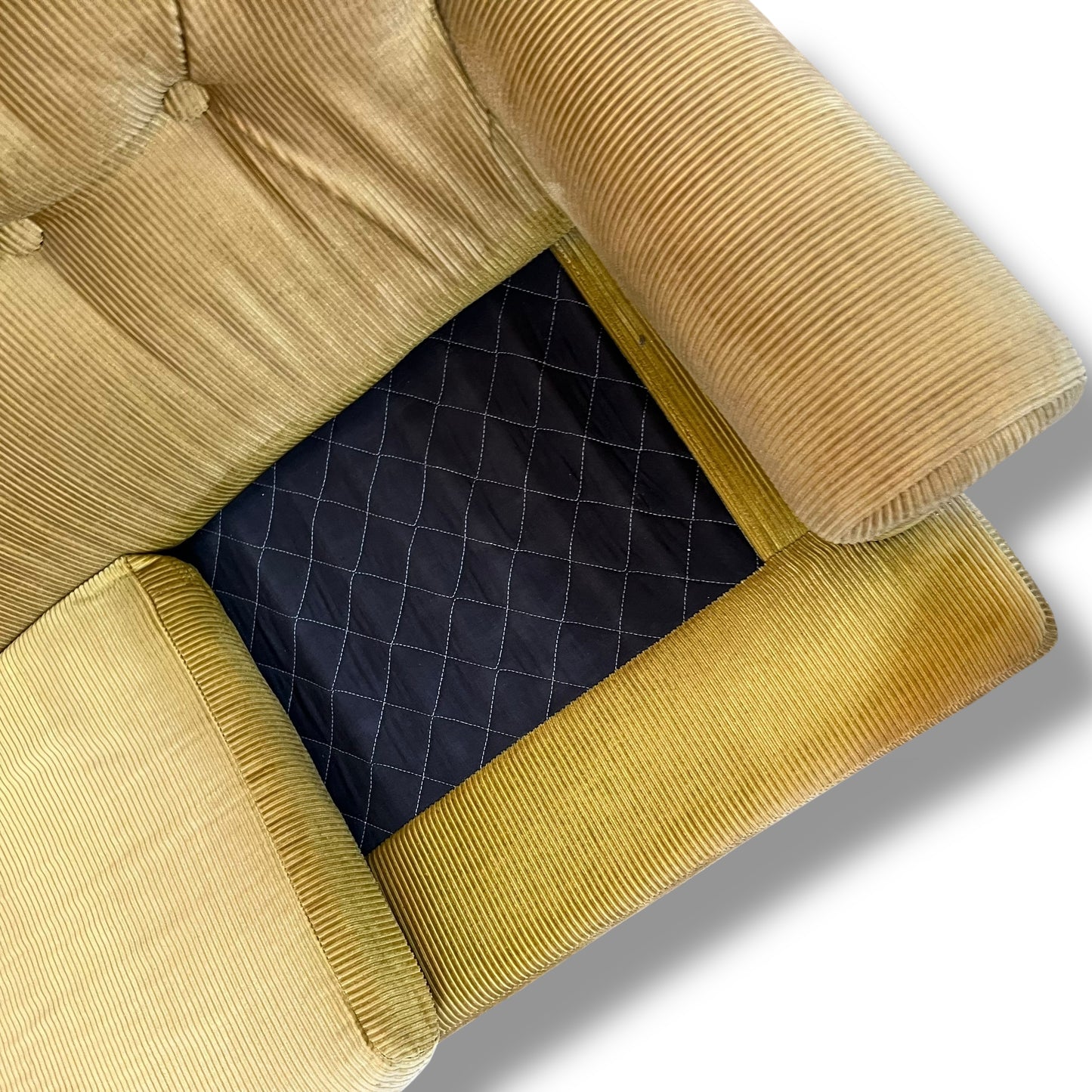 Green-Yellow Corduroy 2-Seater Lounge