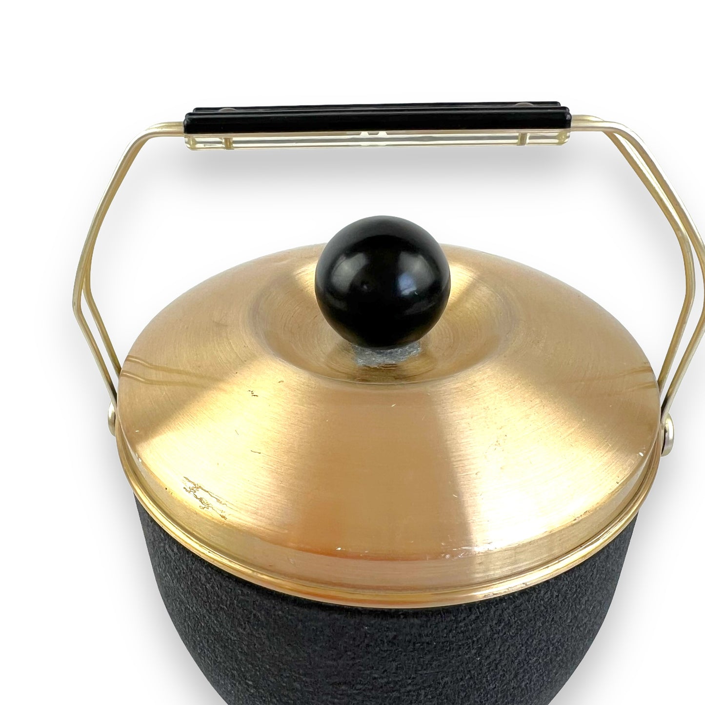 Black and Gold Atomic Ice Bucket with Ball Handle