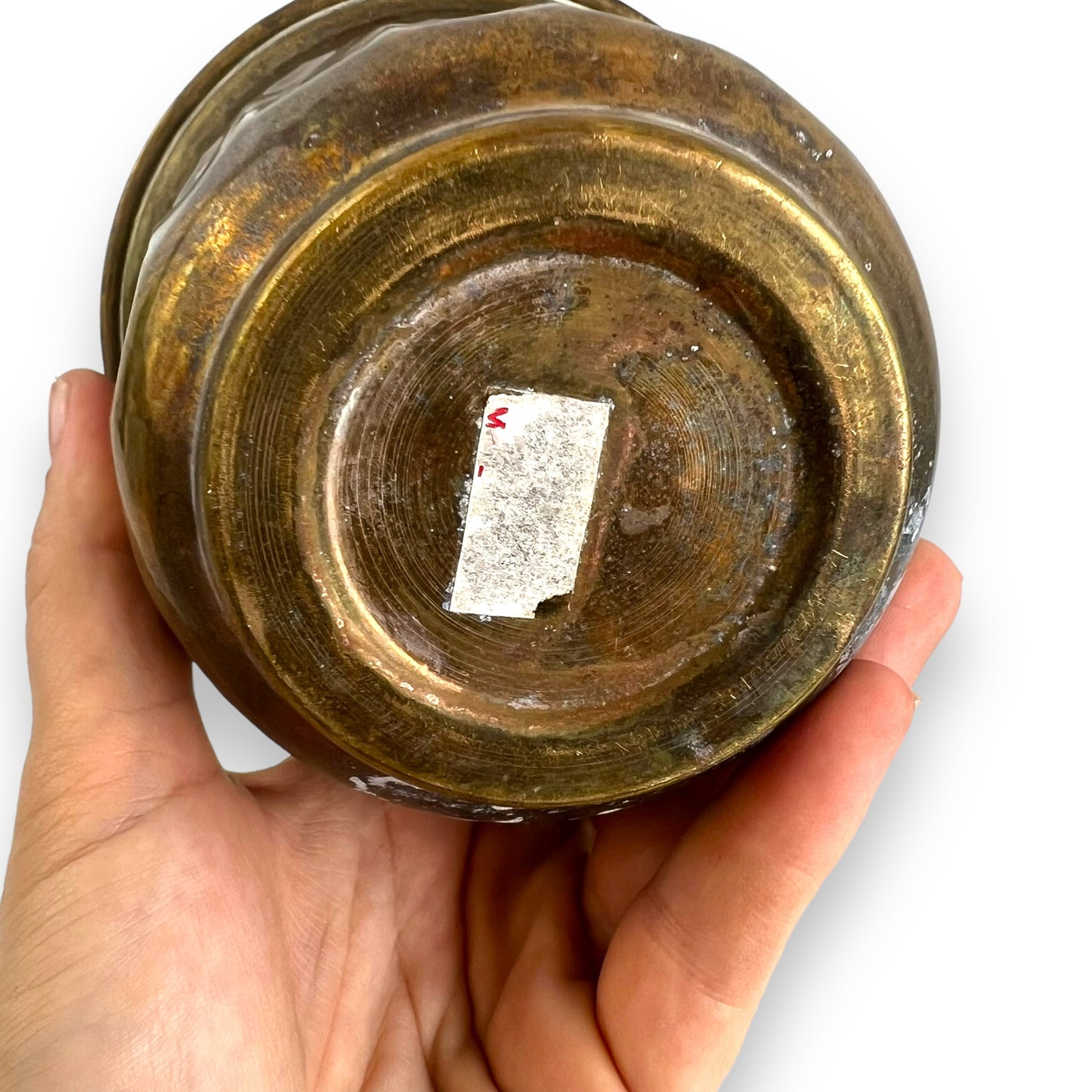 Small Brass Planter Pot Diamond Pattern