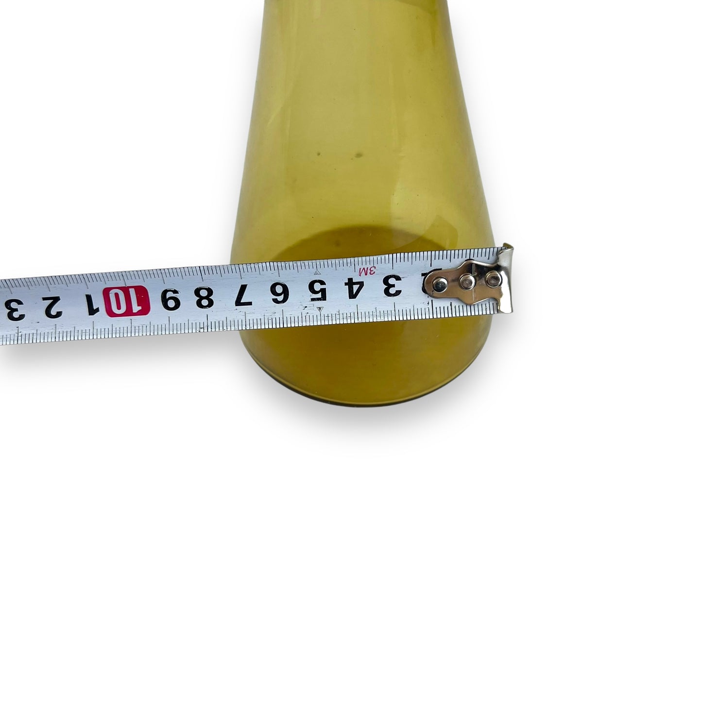 Yellow tall glass vase