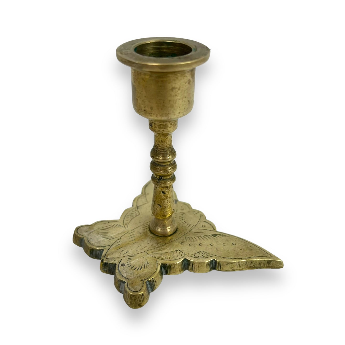 Brass Moth Candlestick Holder