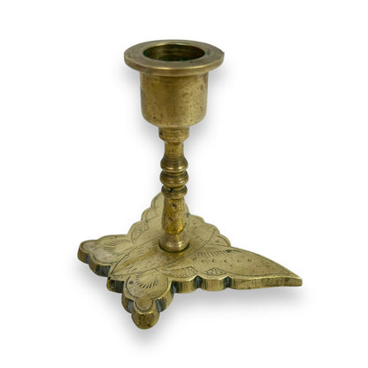 Brass Moth Candlestick Holder
