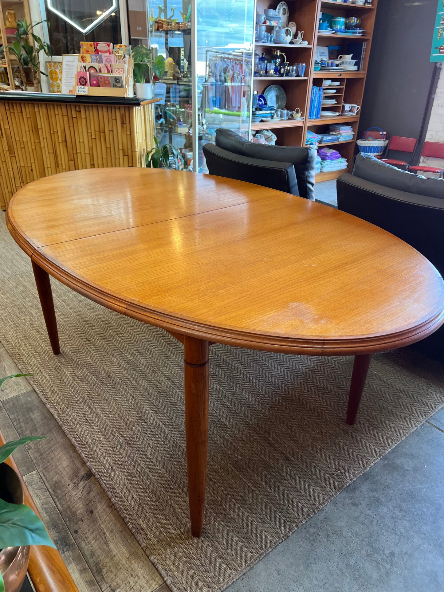 Burgess Australian-Made Teak Oval Extension Dining Table