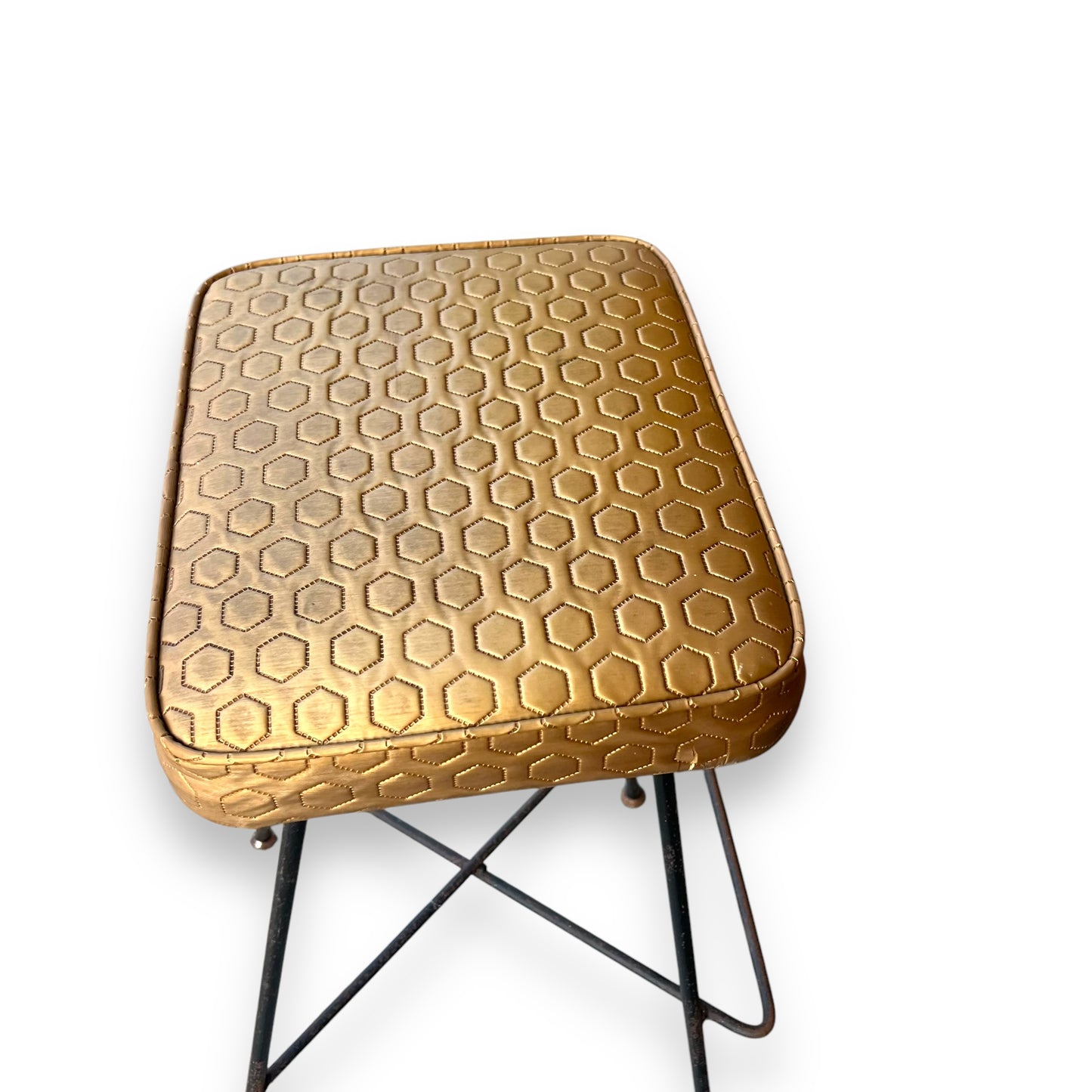 Retro Bar & Stool Set – Gold Vinyl