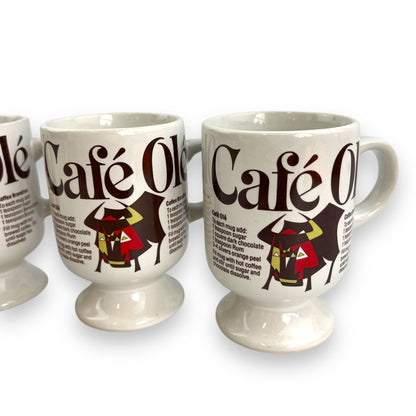 Set of 4 Vintage “Café Olé” Footed Mugs - KOFEE Collection