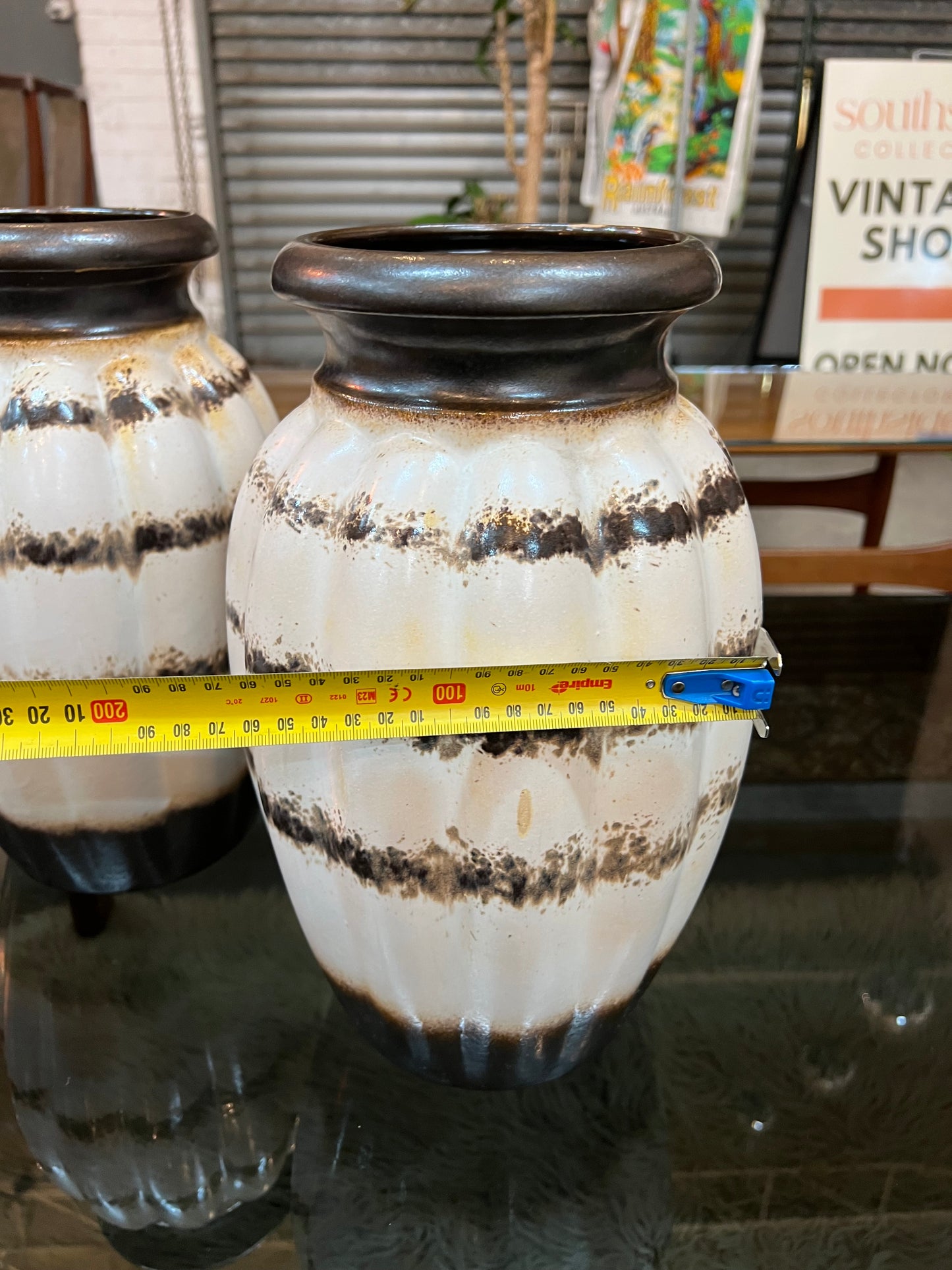 Pair Scheurich West German Pottery Vases 292-54
