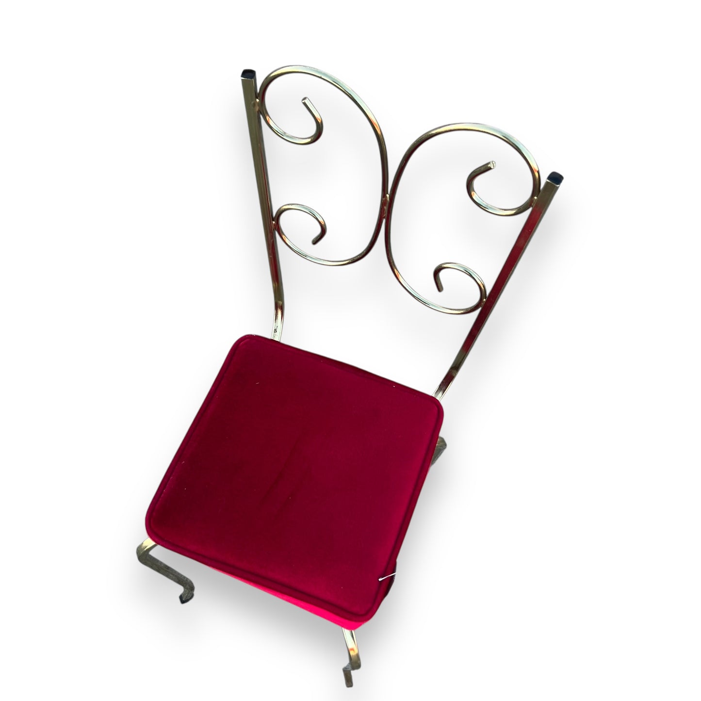 Hollywood Regency Gold & Red Velvet Chair