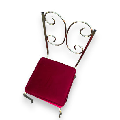 Hollywood Regency Gold & Red Velvet Chair