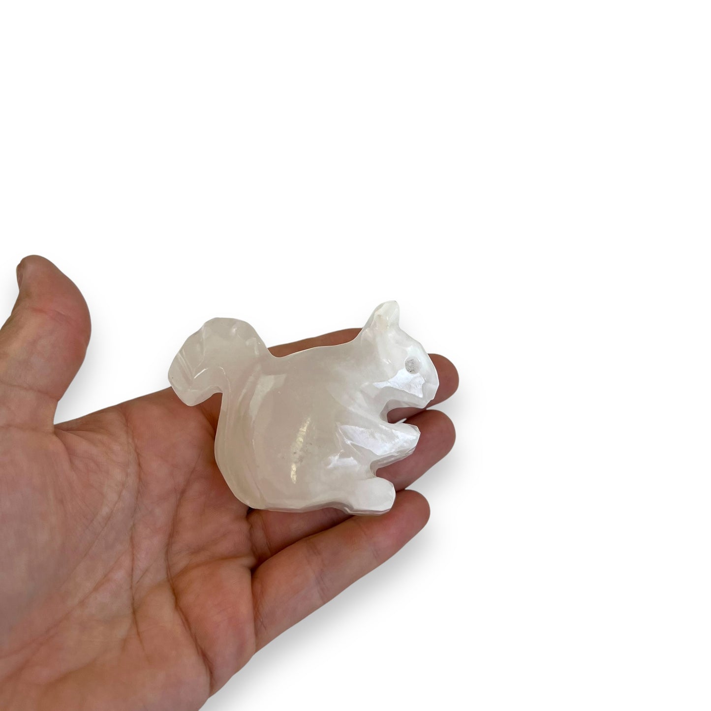 Stone carved squirrel ornament