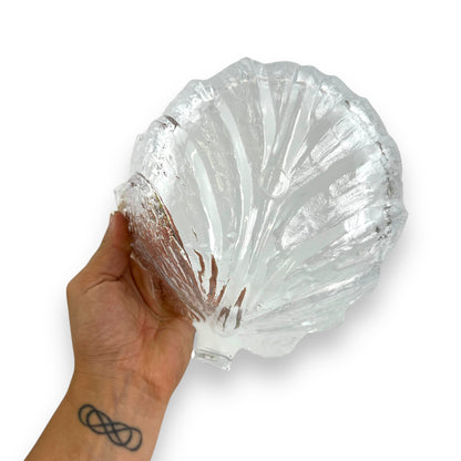 Orrefors (Sweden) "Eden" glass med sized leaf bowl designed by Lars Hellsten