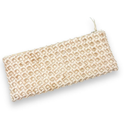 Vintage woven creamy white clutch bag