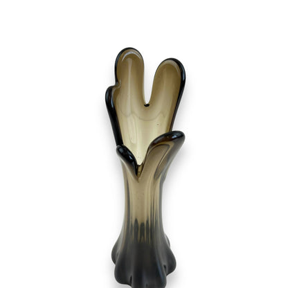 Black Smokey Swung Glass Vase