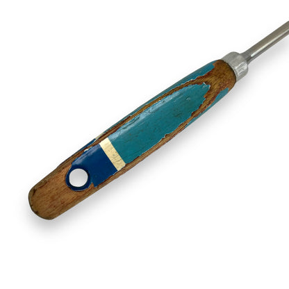 Blue painted Wooden handle spoon
