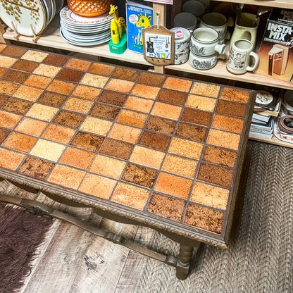 Tiled Coffee Table with Turned Legs