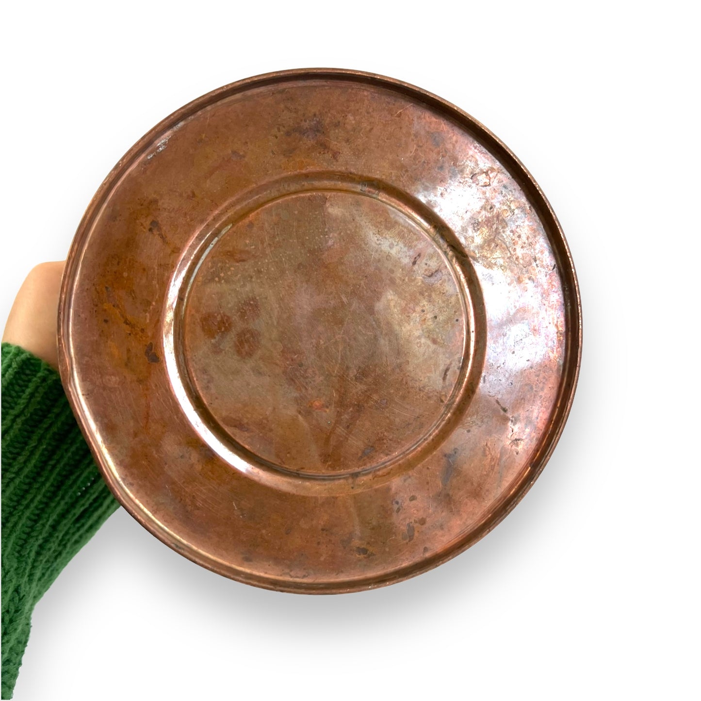 Brass and copper lion head plant pot