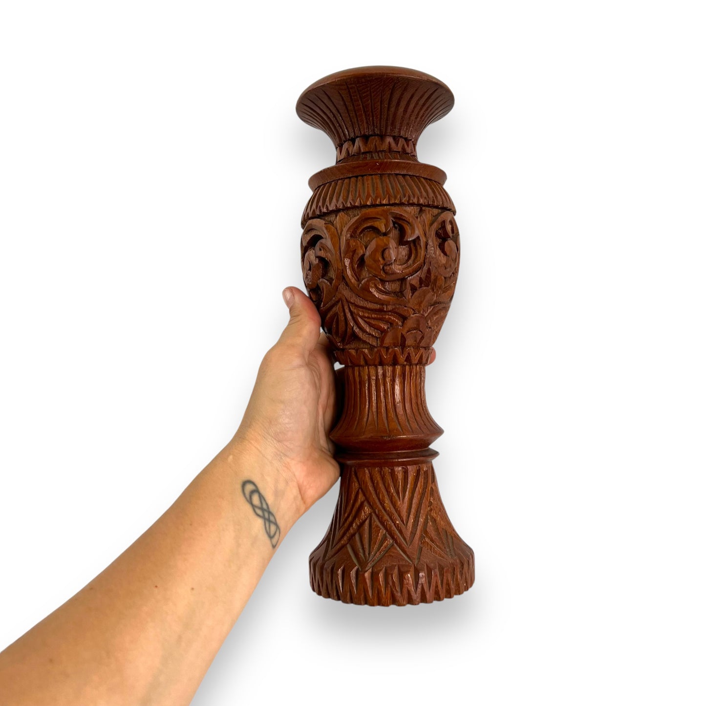 Wooden Carved Vase