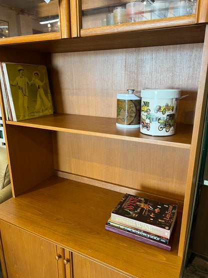 Noblett Australian-Made Teak Display Cabinet / Bookcase with Glass Doors