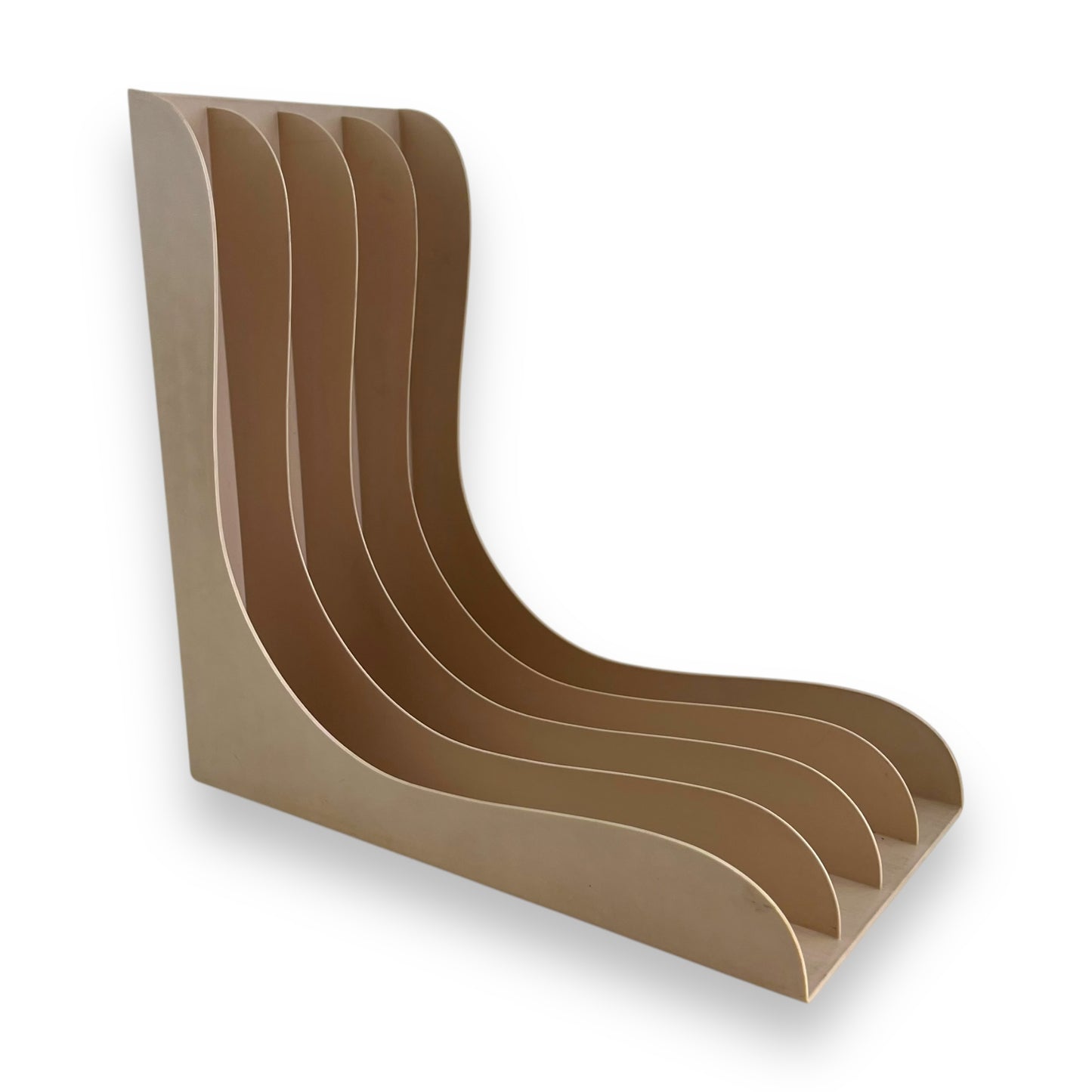 Audio Sonic Record Library Beige Plastic Storage Holder