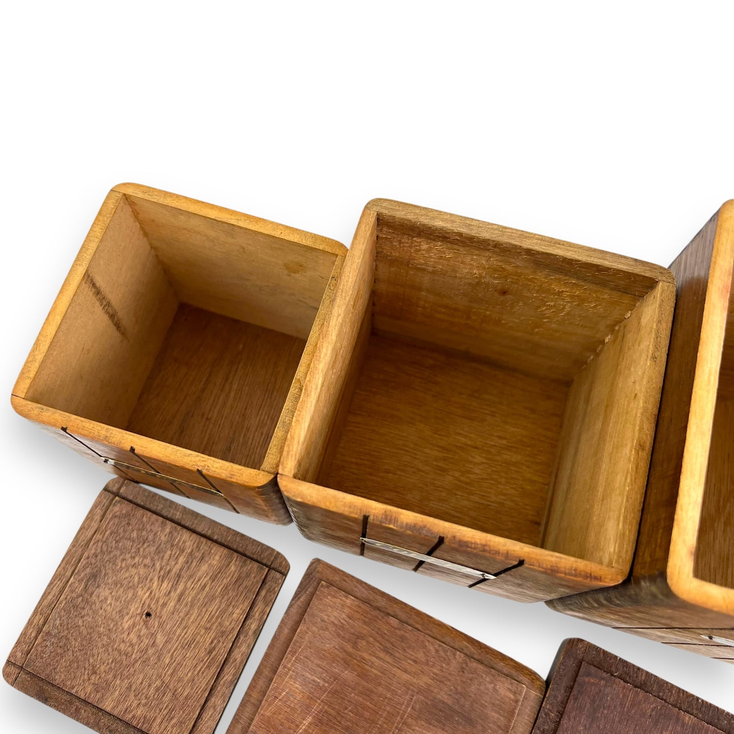 Wooden Kitchen Canister Set - Flour, Sugar, Coffee & Tea