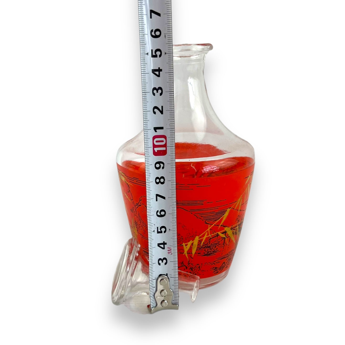 Glass decanter orange mountains
