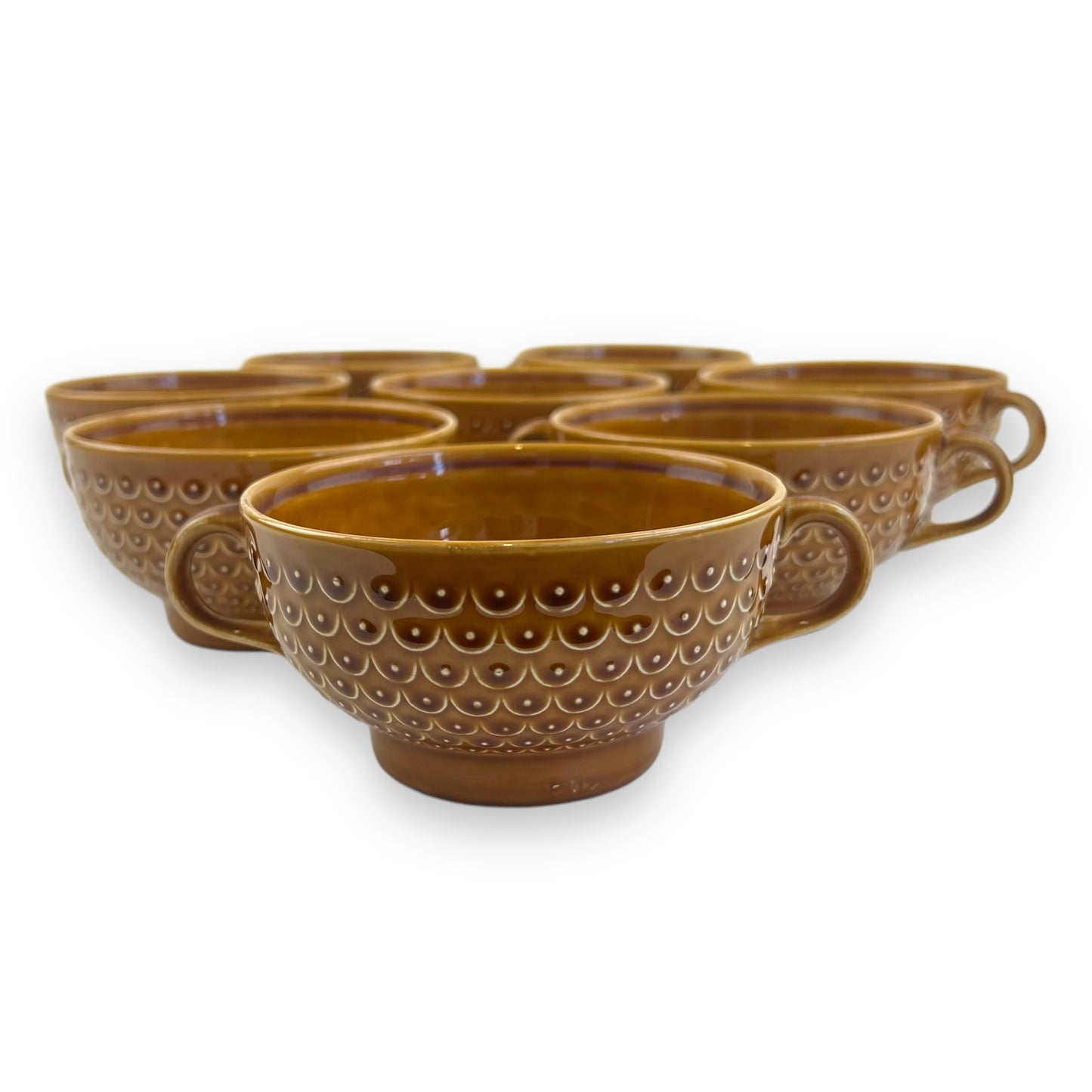 Pagnossin Earthenware Italy Brown Bowl Set of 8