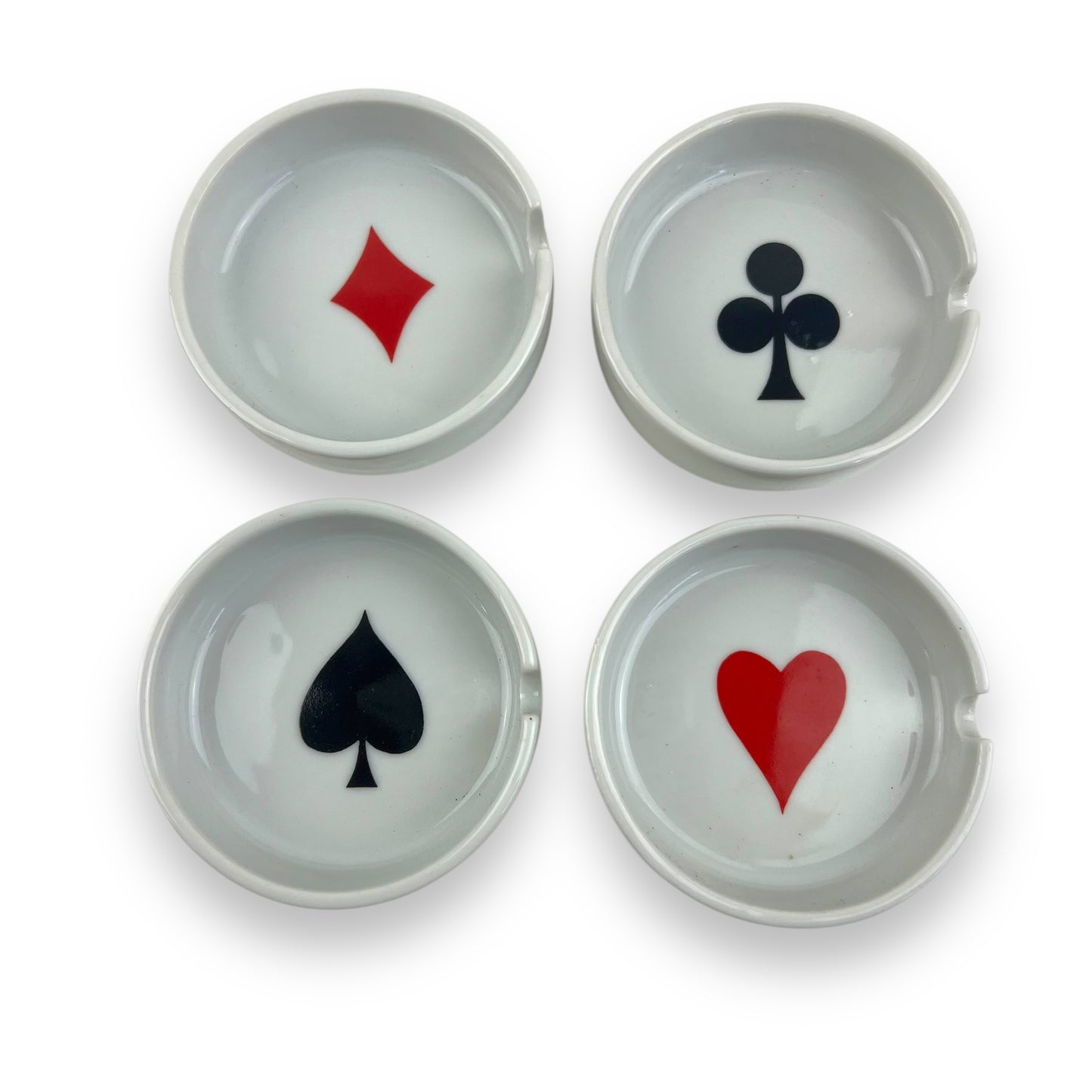 Set of 4 Ashtrays with card symbols