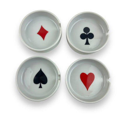 Set of 4 Ashtrays with card symbols