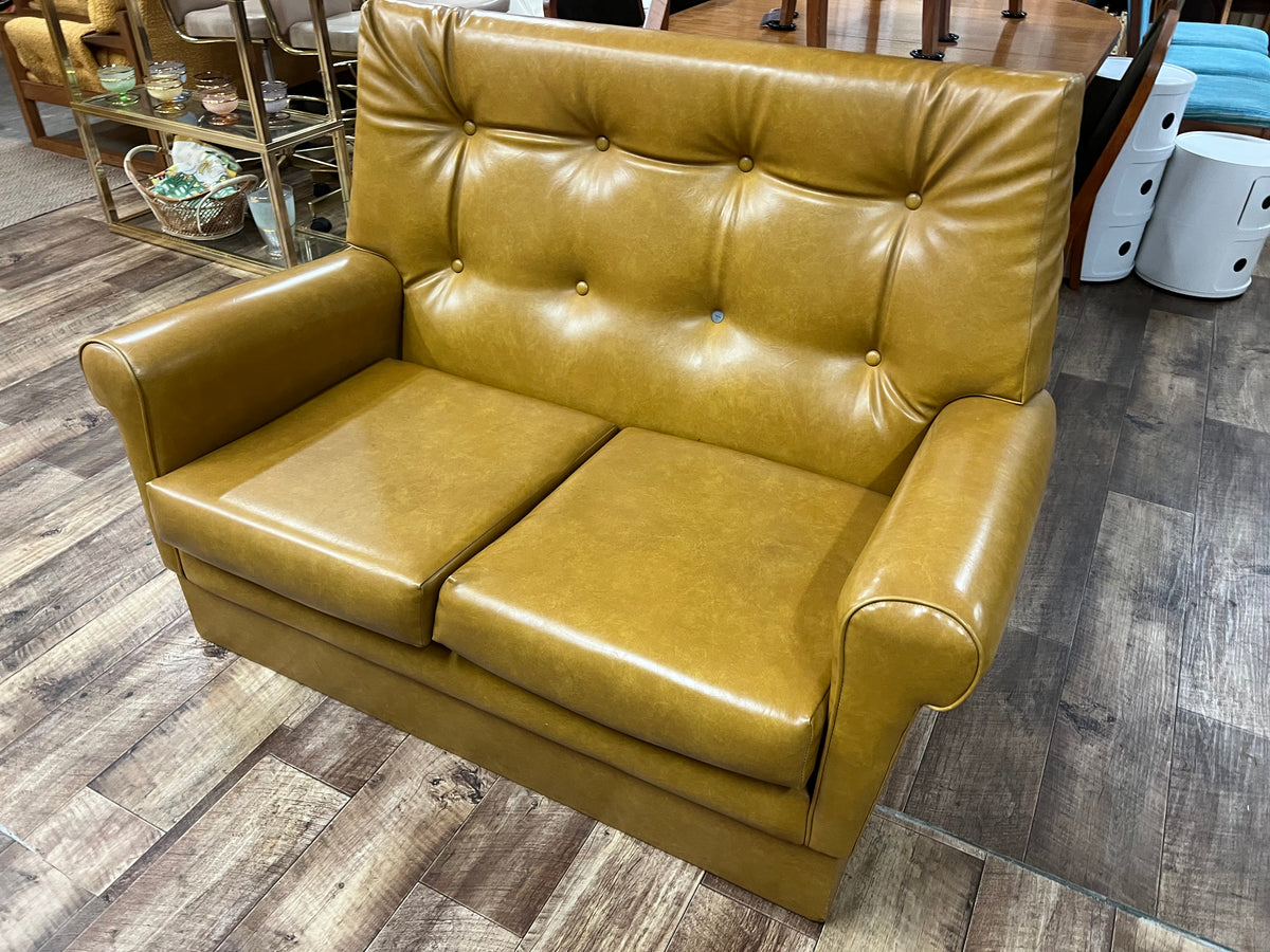 Mustard Vinyl Two-Seater Lounge