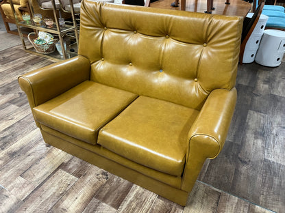 Mustard Vinyl Two-Seater Lounge