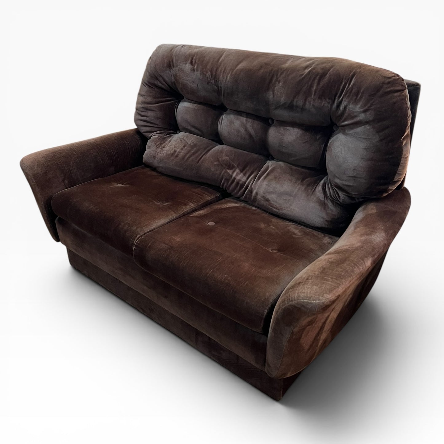 Fler Vintage Brown Velvet 2 Seater Lounge – Made in Australia