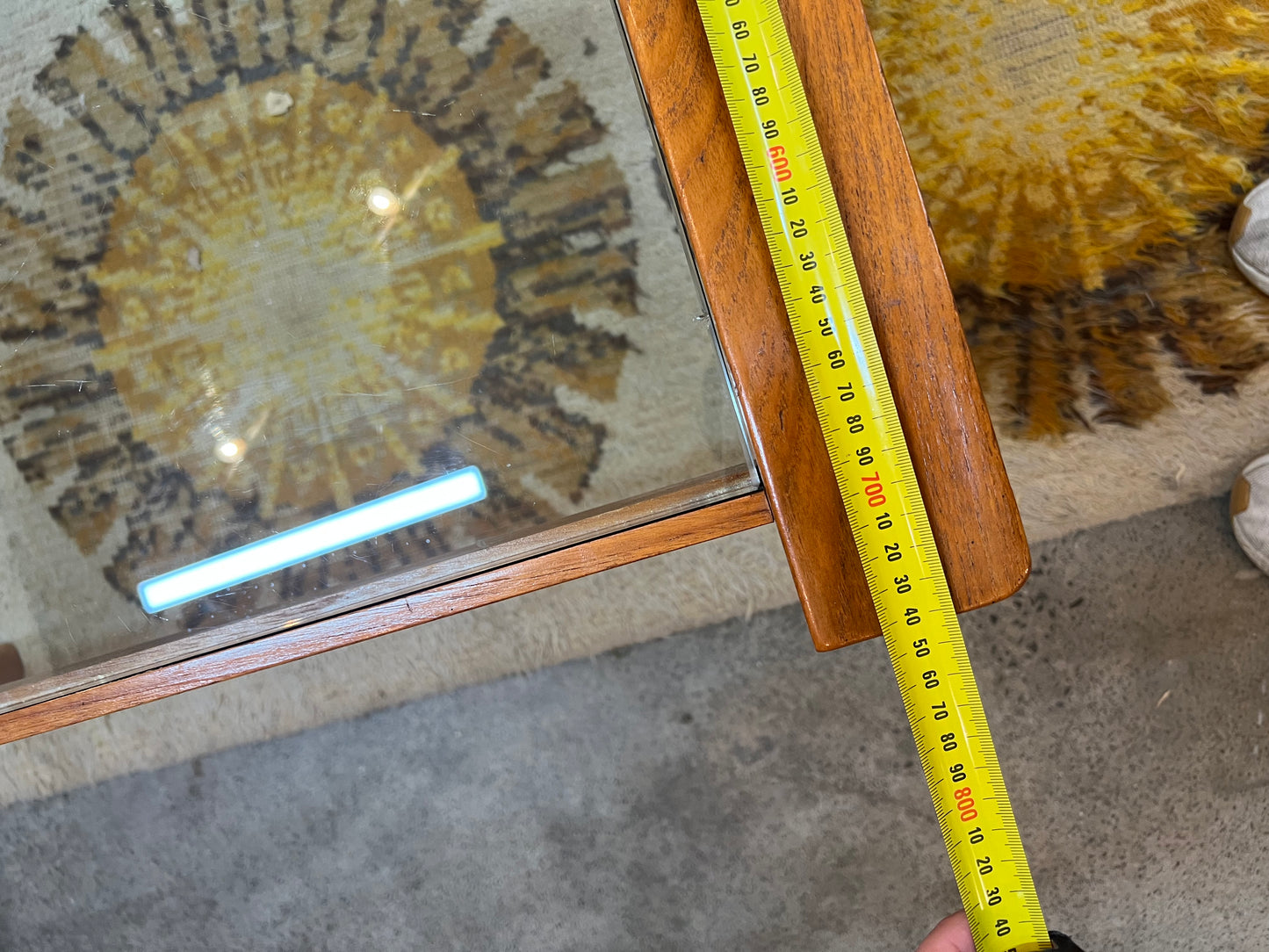 Burgess Mid-Century Glass Top Coffee Table – Solid Timber Frame