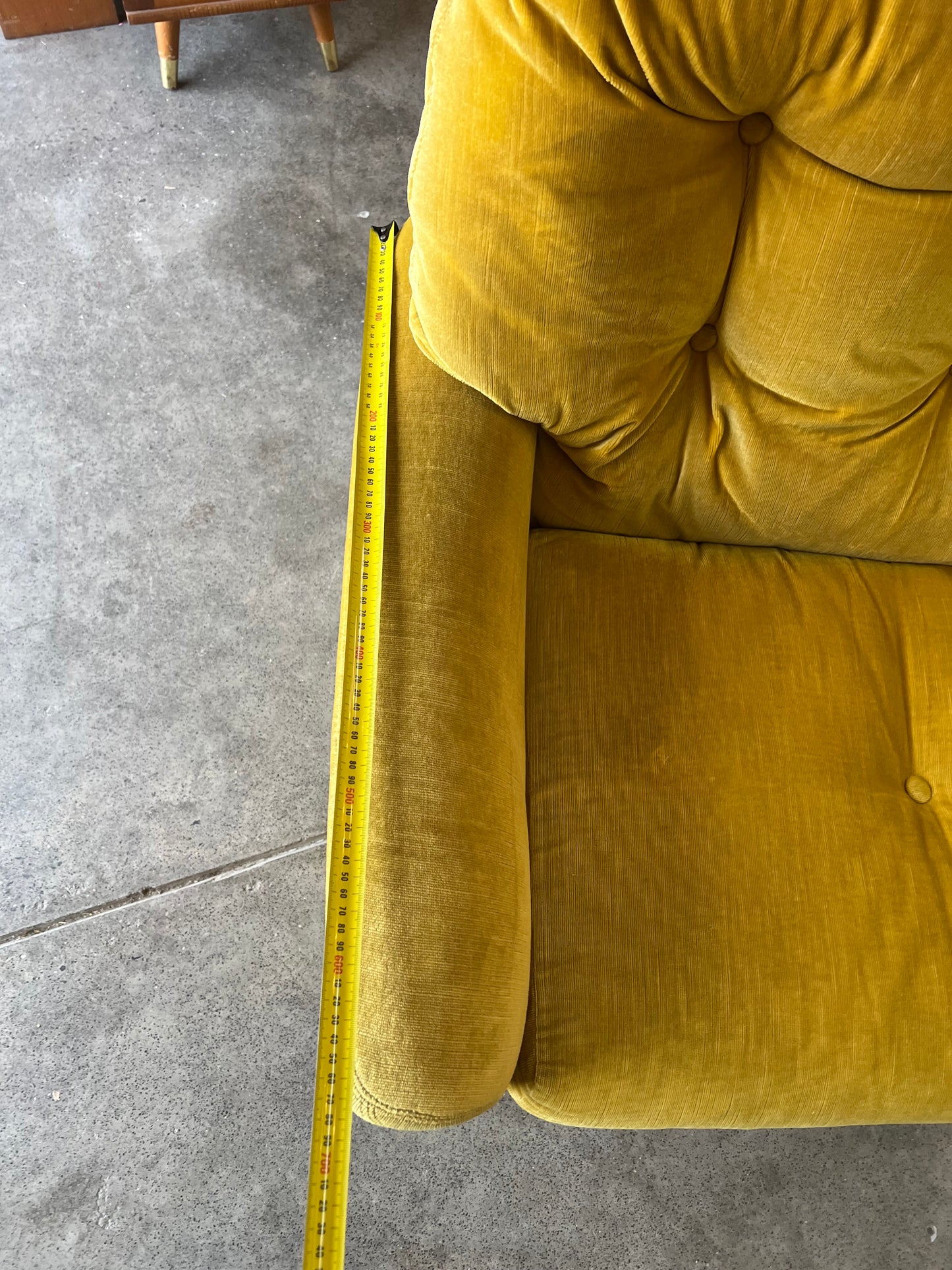 Fler Yellow Velvet Single Lounge Chair (Hole on side)