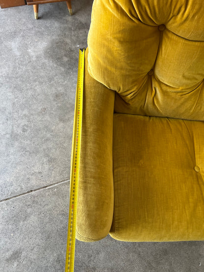 Fler Yellow Velvet Single Lounge Chair (Hole on side)