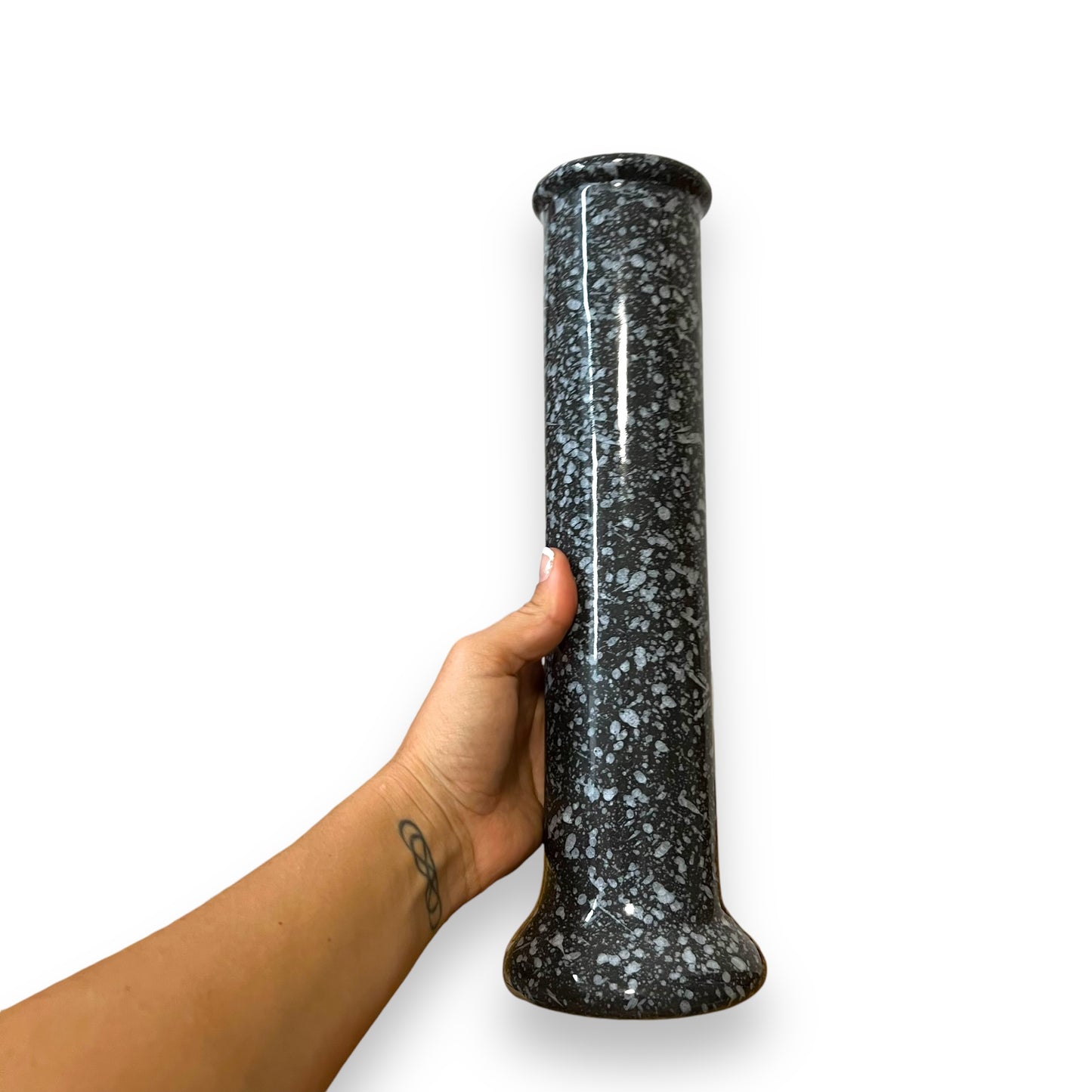 Grey and White Speckled Ceramic Vase