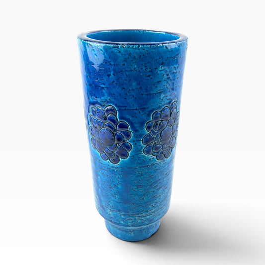 Bitossi Blue Flower Pattern Ceramic Vase – Made in Italy